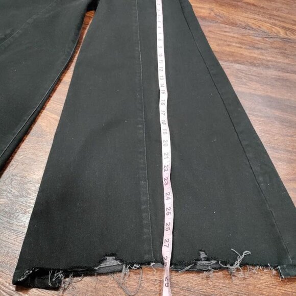 Tractr Grunge Skater 90s Y2k High Waisted Frayed Hem Denim Flare Jeans Girls' 24 - Picture 12 of 13